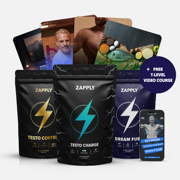 Zapply's ULTIMATE MEN BUNDLE- Testo Charge+ Testo Coffee & Dream Fuel